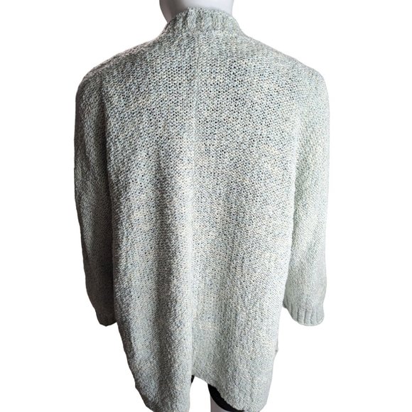 Pure Jill Mint Green Open Front Cardigan Cotton/Poly Blend Loose Knit Sz S - Picture 4 of 9